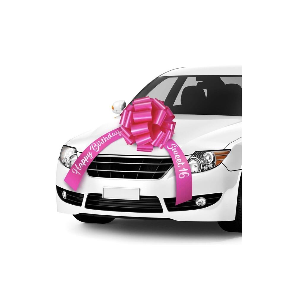 Happy Birthday Car Bow Sweet 16 Big Car Pull Bow Giant Car Gift Wrapping Bow ...
